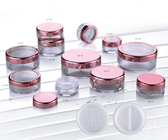 In stock empty compact clear round plastic packaging transparent loose powder case 20g
