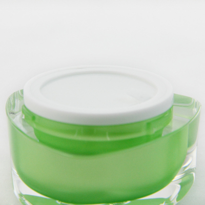 15G Green Irregular Acrylic Plastic Cream Jar For UV Gel Cosmetic Packaging