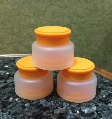 30g Cream PP Frosted Jar Orange Eco Friendly Plastic Cosmetic Jars
