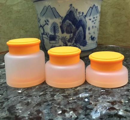 30g Cream PP Frosted Jar Orange Eco Friendly Plastic Cosmetic Jars