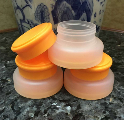 30g Cream PP Frosted Jar Orange Eco Friendly Plastic Cosmetic Jars