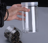 Versatile packaging 300ml clear plastic jars for cosmetic food storage PET straight sided jars with aluminum caps