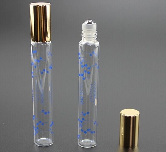 Wholesale Glass Cosmetic Gold Packaging 4ml 6ml 10 ml 15ml perfume Oil Roll on Glass Bottle with roller ball